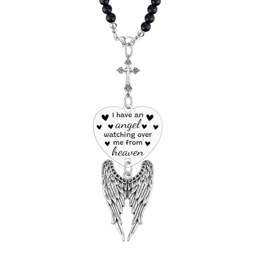 Bereavement Gift for Women Men Rear View Mirror Car Charm for Loss Loved One Sympathy Memorial Gift for Mom Dad Sister Condolences Gifts for Friend Bestie Car Hanging Accessories Remembrance Decor - color: As shown in the figure