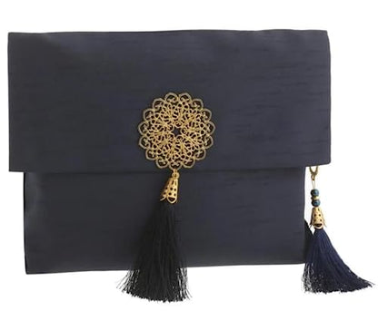 Prien Muslim Prayer Rug with Tasbih and Portable Bag, Muslim Gift for Women Men, Mubarak Islamic Box, Soft Mat Islam Gifts Set, Turkish Sajadah for Ramadan, Eid, Hajj, Travel, Pray (Navy Blue) - color: Navy Blue