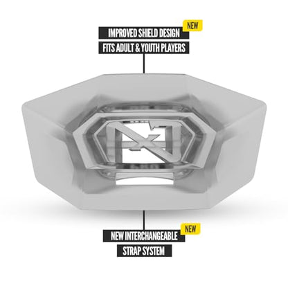Nxtrnd One Pro Football Mouth Guard, Interchangeable Strap, Fits Adult & Youth (Transparent) - color: Transparent Pro