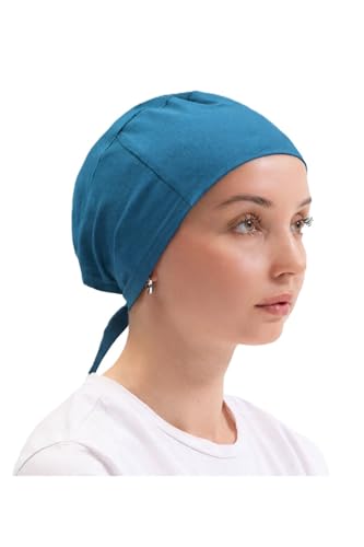 FabNest Women Hijab Undercap Islamic Muslim Under Scarf Hats Bonnet with Tie Back Non-Slip Breathable and Snug-Fit - color: Dark Teal