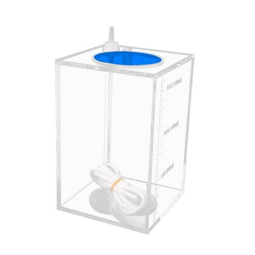 Aquarium Choice Acryli Made Liquid Storage Bucket Dosing Pump Reservoir Container (4.25 * 4.25 * 6.5 Inch;1500ml/1.5L（Blue Version) - size: 4.25*4.25*6.5 Inch;1500ml/1.5L（Blue)