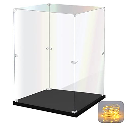 KOLIPI Acrylic Display Case for Collectibles, Clear Display Box 10x6x14 in | Plexiglass Box for Lego Figures Dolls Models, Dustproof Protection, Stable and Stackable, Assembly Required - size: 10x6x14 inches