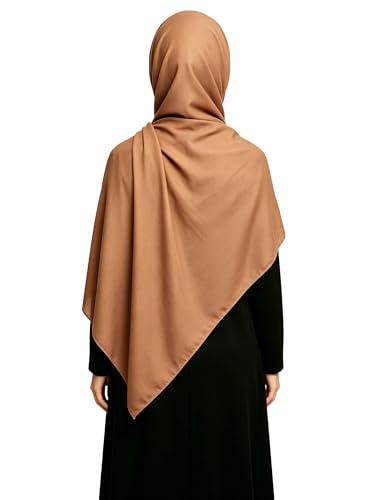 Lina & Lily Non-see-through Premium Jersey Maxi Hijab Head Scarf Wrap for Muslim Women - color: Camel