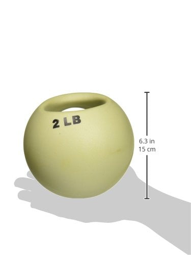 CanDo 10-3290 원 핸들 메디신 볼, 0.9kg(2파운드), 탠 - size: 2 lbs