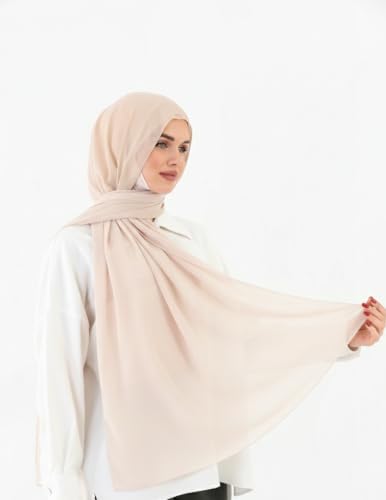 Instant Chiffon Hijab, Ready to wear hijab, modal wrap, Abaya, modern Instant Scarf, Soft breathable scarf - color: Almond