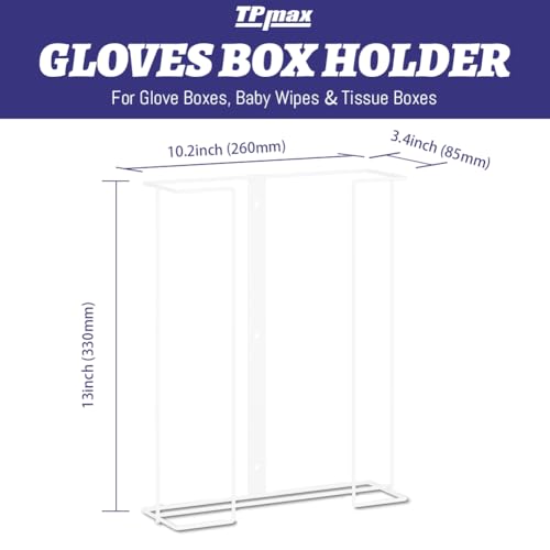 TPmax L Size Gloves Box Holder Glovesbox Wire Rack Dispenser for Gloves,Tissues Paper Towels Organizer - Mounting Accessories Included - Holds 3 boxes - Perfect for Lab, Food Service and Home - style: Triple