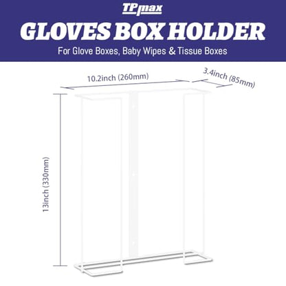 TPmax L Size Gloves Box Holder Glovesbox Wire Rack Dispenser for Gloves,Tissues Paper Towels Organizer - Mounting Accessories Included - Holds 3 boxes - Perfect for Lab, Food Service and Home - style: Triple