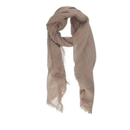Nydotd Women Summer Cotton Linen Scarf Crinkle Long Beach Shawl Wrap hijab with Fringe - color: Khaki