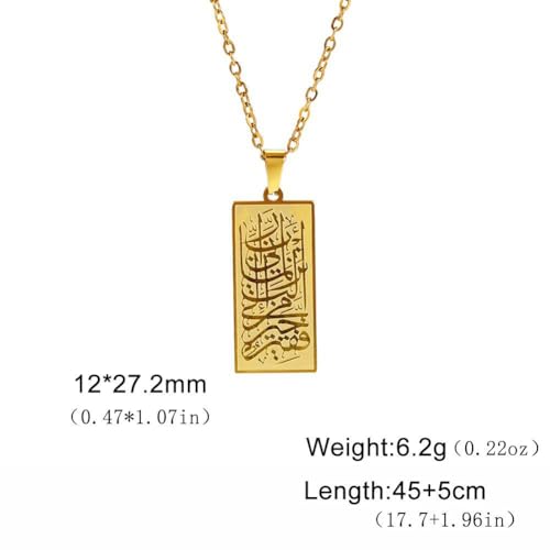 UNIFT Islamic Muslim Allah Layered Necklaces For Women Stainless Steel Charm Water Drop Heart Shape Allah Pendant Double Layer Necklace Islamic Jewelry - color: gold 4