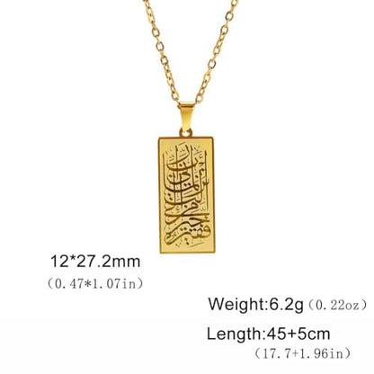UNIFT Islamic Muslim Allah Layered Necklaces For Women Stainless Steel Charm Water Drop Heart Shape Allah Pendant Double Layer Necklace Islamic Jewelry - color: gold 4