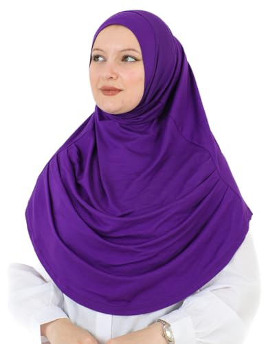 Prien Ready To Wear Hijab For Women, Instant Turban, Soft Muslim Scarf For Prayer, Long Hijabs, Islamic Clothes, Jersey Abaya - color: Purple