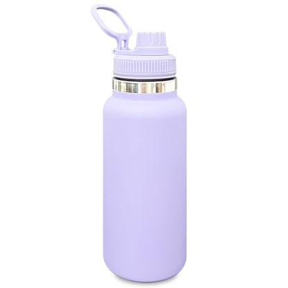 32 oz Insulated Water Bottle with Spout Lid - Double Wall Vacuum Sports Water Bottle - Powder Coated Cup for Gym Camping Hiking(Purple,1 pack) - color: Purple