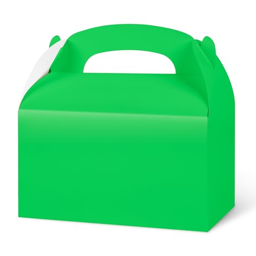 DjinnGlory 36 Pack Green Party Favor Treat Boxes, Small Paper Gift Boxes for Christmas, Baby Shower, Birthday, Party, Gable Boxes for Small Business 6.18 x 3.58 x 3.38 Inches (Green) - color: Green