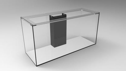 90 Gallon Long Starfire Aquariums with Center Overflow 48x18x24 H 12mm Starfire/Low Iron Glass - size: 90L Gal 48x18x24"