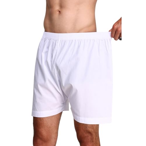 JIAHG Muslim Arab Men’s Thobe Underwear White Shorts for Middle East Islamic Dubai Prayers Loose Pajama Shorts - size: XX-Large