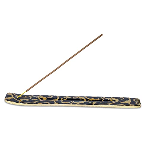 Bless-International Traditional-Handmade-Burner Wooden-Incense-Stick-Holder Ash-Catcher-Stand for-Aromatherapy-Meditation-Yoga (Beautiful Mind) 10 Inches, Pack of 1 - color: Beautiful Mind,10 Inch, size: One Holder