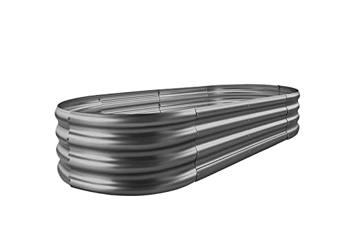 Land Guard 6×3×1 ft Galvanized Raised Garden Bed Kit， Raised Garden Boxes Outdoor, Oval Metal Raised Garden Beds for Vegetables, Flowers, Herbs（Grey）…… - color: 2-grey, size: 6×3×1ft(1pcs）