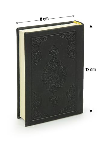 İhvan Online Medina Calligraphy Quran Set with Islamic Finger Counter, Portable Digital Prayer Tasbeeh, Pearl Zikirmatic Beads, 3 Pieces Gift for Ramadan & Eid & Mawlid (Black) - color: Black