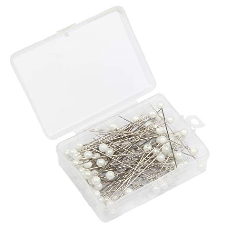 Corsage Pins, 100 Pieces Floral Pins with White Round Faux Pearl Head | Straight Bouquet Pins for Flowers, Sewing, DIY Craft, Wedding Decorations