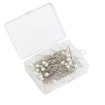 Corsage Pins, 100 Pieces Floral Pins with White Round Faux Pearl Head | Straight Bouquet Pins for Flowers, Sewing, DIY Craft, Wedding Decorations