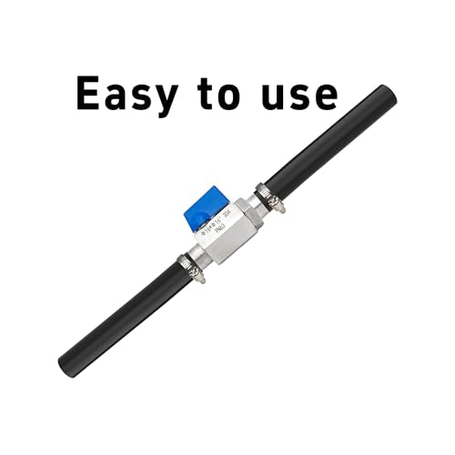 5/8” 304 Stainless Steel Mini Barb Ball Valve, Hose Shut Off Valve with Clamps, Corrosion Resistant Shut-Off Switch for Water, Gas, Fuel, Drip Irrigation - size: 5/8”