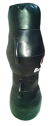 Bestzo MMA Punching Bag - Cylinder Shape Pound/Floor Striking -Synthetic Leather-Black-Unfilled - size: 47 inch