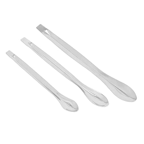 Diydeg 12Pcs Stainless Steel Lab Spatula, Micro Scoop Set, Lab Spoons Spatula Tool for Gel Capsules Empty Quickly Fill Tray with Powder Tamper Tools, Mixing Spatula