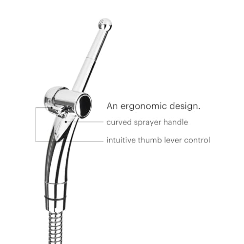 Brondell Hand Held Bidet Sprayer for Toilet: Brondell CleanSpa Advanced Bidet Attachment, Precision Pressure Control Jet Spray, Ergonomic Handheld Bidet for Toilet, Toilet Water Sprayer & Hose Set