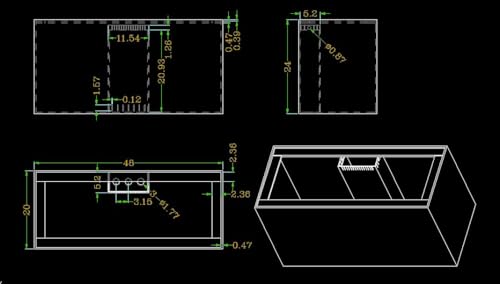 100 Gallon-A Starfire Aquariums with Center Overflow 48x20x24 H 12mm Starfire/Low Iron Glass - size: 100 Gal 48x20x24"