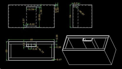 100 Gallon-A Starfire Aquariums with Center Overflow 48x20x24 H 12mm Starfire/Low Iron Glass - size: 100 Gal 48x20x24"