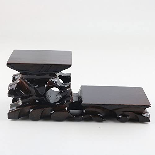 GOLDY&WENDY Rectangular Oriental Handmade Rosewood Pedestal Base | Vase Teapot Buddha Statue Ornament Display Stand Pedestal, Traditional Craft Display Base