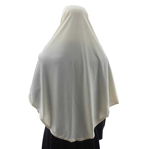Women's Instant Hijab Muslim Headscarf Prayer Scarf Soft Breathable Stretchy Wrap - color: Cream