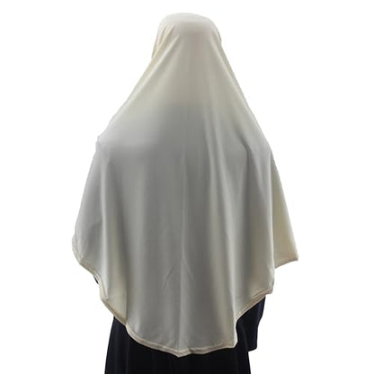 Women's Instant Hijab Muslim Headscarf Prayer Scarf Soft Breathable Stretchy Wrap - color: Cream