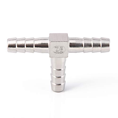 Stainless Steel 1/2" Hose Barb Tee 3 Way T Shaped Co2 Splitter - size: 1/2" x 1/2" x 1/2"