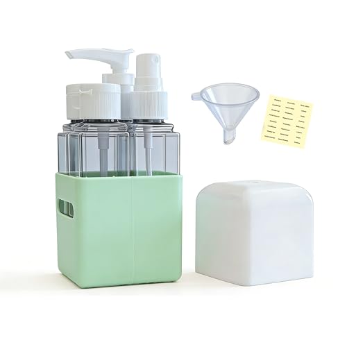 4-in-1 Refillable Cosmetic Containers, TSA Approved Travel Toiletry Kit - color: Light Green