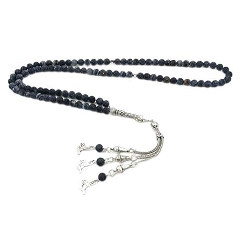 albasha Tasbih 99 beads Natural weathered agate stone Misbaha Muslim Eid gift islamic bracelet
