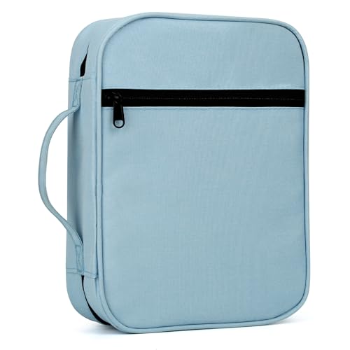 GERMUN Bible Cover with Durable Handle, Carrying Book Case Church Bag Bible, Protective with Zippered Pocket, Bible Study Accessories Supplies, Book Protector for Book Lovers, Light Blue - color: Sky Blue