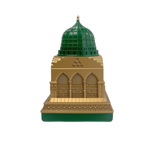Islamic Table Decor,The Prophet’s Mosque Replica Figurine Muslim Home Decor - color: Gold1