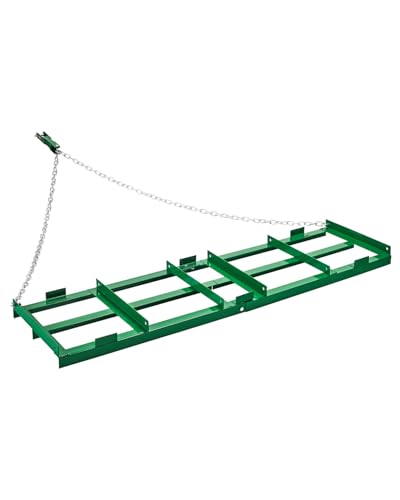 VEVOR Drag Harrow, 6 ft Heavy Duty Tow Behind Drag Harrow with Adjustable Bars & 72 in Chain, Driveway Grader Landscape Rake for ATV, UTV, Tractor, Mower Tow Behind Yard Lawn Leveling Tool - size: 6 FT- Green