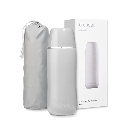 Brondell GoSpa Advanced Portable Bidet for Travel–Pop-Up Nozzle System –High-Quality Compact Bidet with Discreet Travel Bag for Convenient Storage–400mL, Gray - color: Gray, style: 400ml