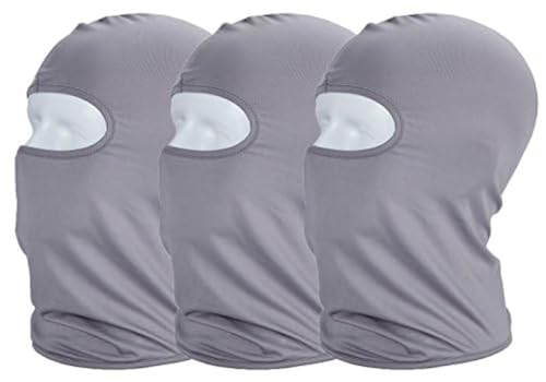 Balaclava Sun/uv face mask UPF 50+ ski mask Neck Gaiter face Scarf Outdoor Sports 3pack - color: Greyx3