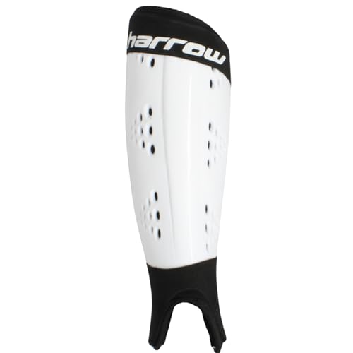 Harrow Probot Shin Guards White | High-Impact Protection for Field Hockey, Lacrosse & Ice Hockey | Lightweight, Breathable, & Durable Design | Available in Small, Medium, Large