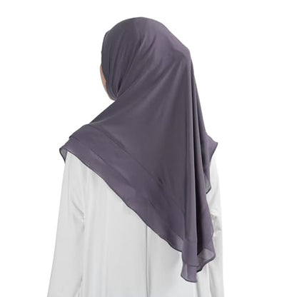 Hijab for Women Muslim Patterned Headscarf Arabian Headscarf Islamic Khimar Prayer Cloth Hijab Scarf for Women - color: Purple