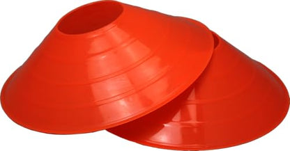 BlueDot Trading Pro Disc Cones High Visibility for Sports, Agility Training, Soccer, Football, Basketball, and Other Sports Durable Cone Markers for Adults or Kids (100-Pack), Red
