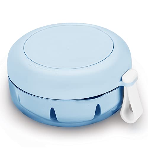 Denture Case, Definitely No-Leak Denture Bath Box for Traveling Perfectly, Denture Cup with Strainer & Magnetic Mirror,Completely Clean Care for Retainer, Mouth Guard, & Denture - color: Blue