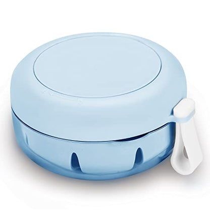 Denture Case, Definitely No-Leak Denture Bath Box for Traveling Perfectly, Denture Cup with Strainer & Magnetic Mirror,Completely Clean Care for Retainer, Mouth Guard, & Denture - color: Blue