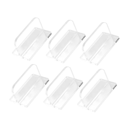 6pcs Transparent Acrylic Aquarium Lid Handles Sturdy Fish Tank Cover Handles with Stickers Rectangle Replacement for Betta Fish Tanks Versatile Aquarium Accessories