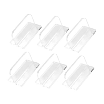 6pcs Transparent Acrylic Aquarium Lid Handles Sturdy Fish Tank Cover Handles with Stickers Rectangle Replacement for Betta Fish Tanks Versatile Aquarium Accessories