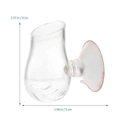 TOYANDONA Fish Tank Feeding Cup Aquarium Glass Fish Food Container Worm Feeder for Feeding
