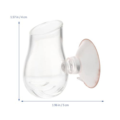 TOYANDONA Fish Tank Feeding Cup Aquarium Glass Fish Food Container Worm Feeder for Feeding